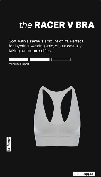 sports bra, athletic bra, workout bra, racerback bra, exercise bra, fitness bra, support bra, product launch, minimalist, luxurious, black, neutral